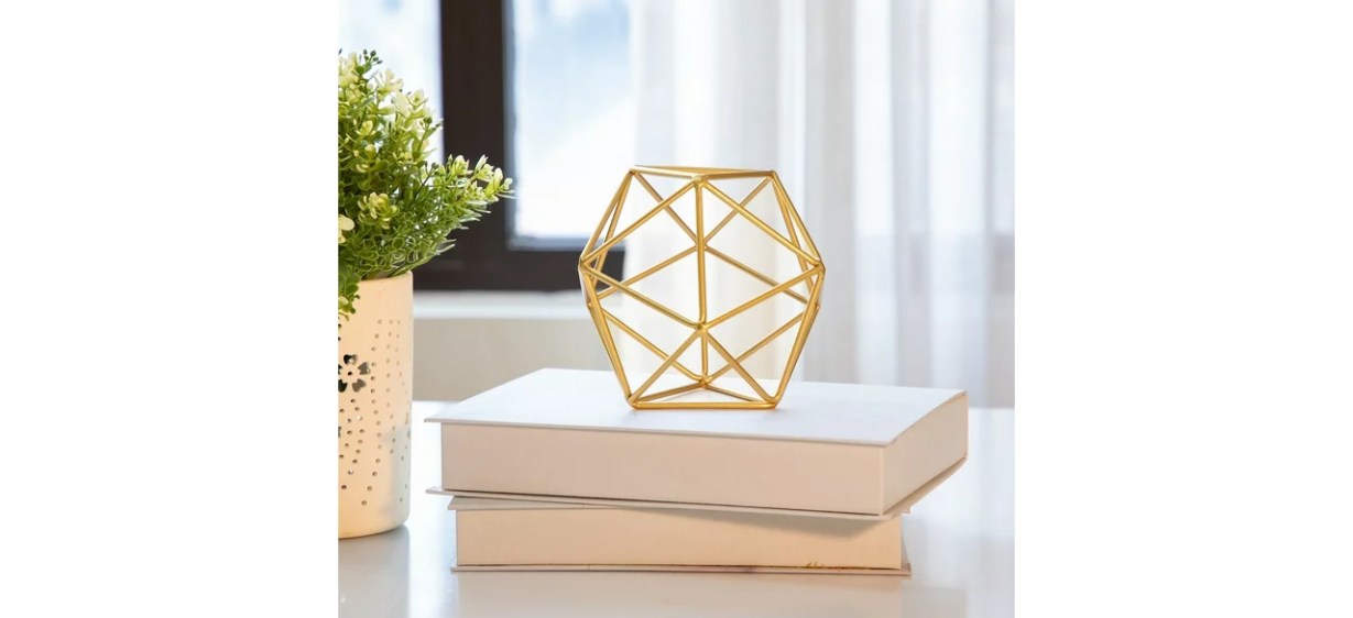  Better Homes &amp; Gardens Gold Modern Geometric Tabletop Sculpture