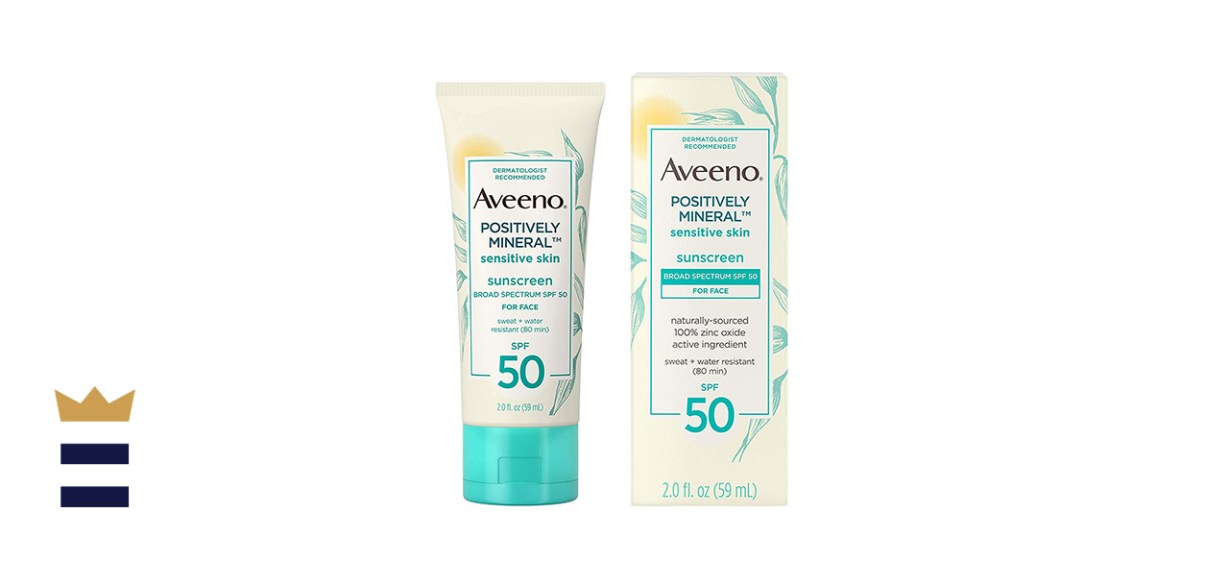 Aveeno Positively Mineral Sensitive Skin Daily Sunscreen Lotion for Face SPF 50
