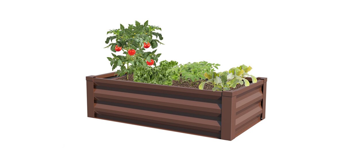best Greenes Fence Pre-Galvanized Powder-Coated Steel Raised Garden Bed