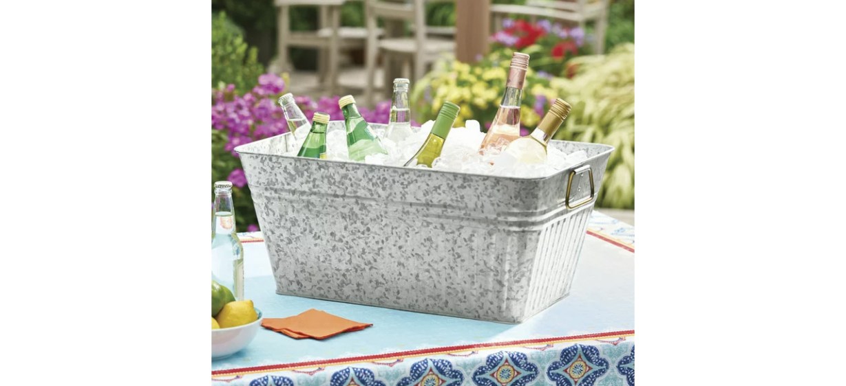 Better Homes &amp; Gardens Large Rectangle Galvanized Tub