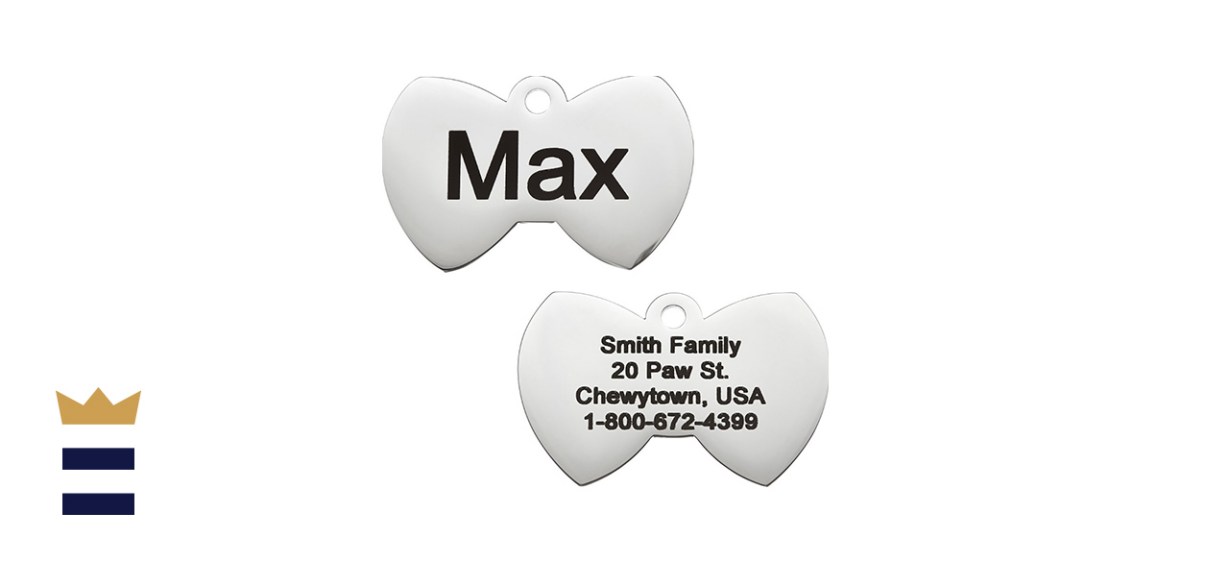 Frisco Stainless Steel Bow Tie Pet ID Tag