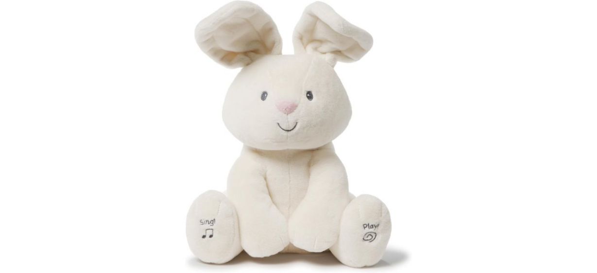 Gund Baby Animated Kissy flora the bunny Plush on white background Gund Baby Animated Kissy flora the bunny Plush on white background