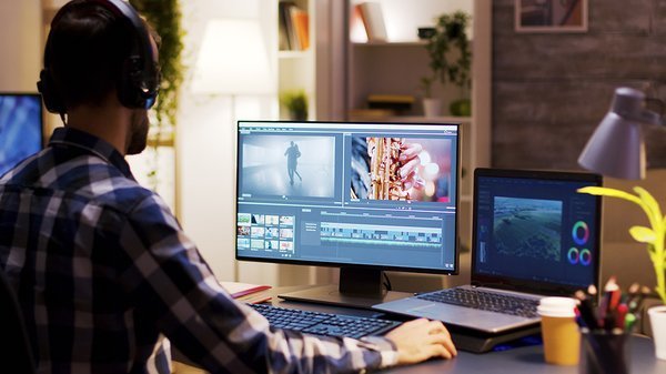 Person watching a movie on their computer