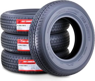 Libra Trailer Parts Set of 4 Heavy Duty Trailer Tires ST205/75R15
