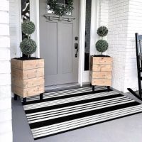 OJIA Black and White Outdoor Rug