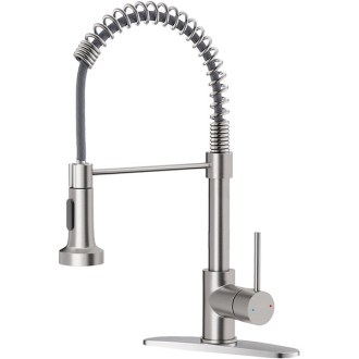 OWOFAN Modern Single Handle Spring Kitchen Faucet