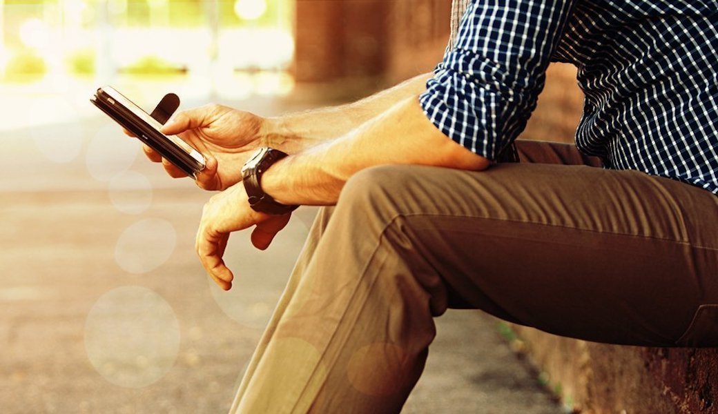 A person using a phone