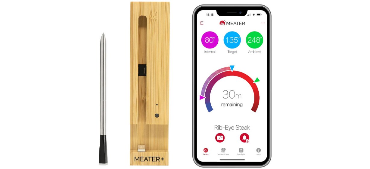 Meater Plus Long-Range Wireless Smart Meat Thermometer on white background