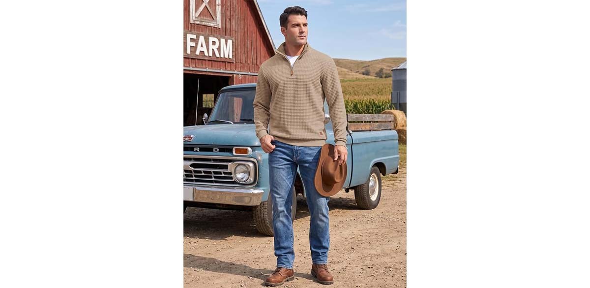 OFANDY Men's Quarter Zip Pullover Sweatshirt