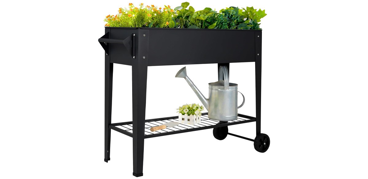 Elevate Tall Raised Garden Bed Outdoor with Wheels &amp; Shelf
