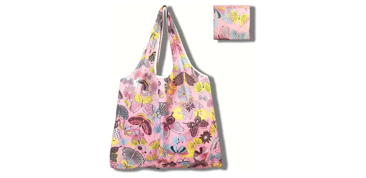 Large Foldable Waterproof Shopping Bag, Flower