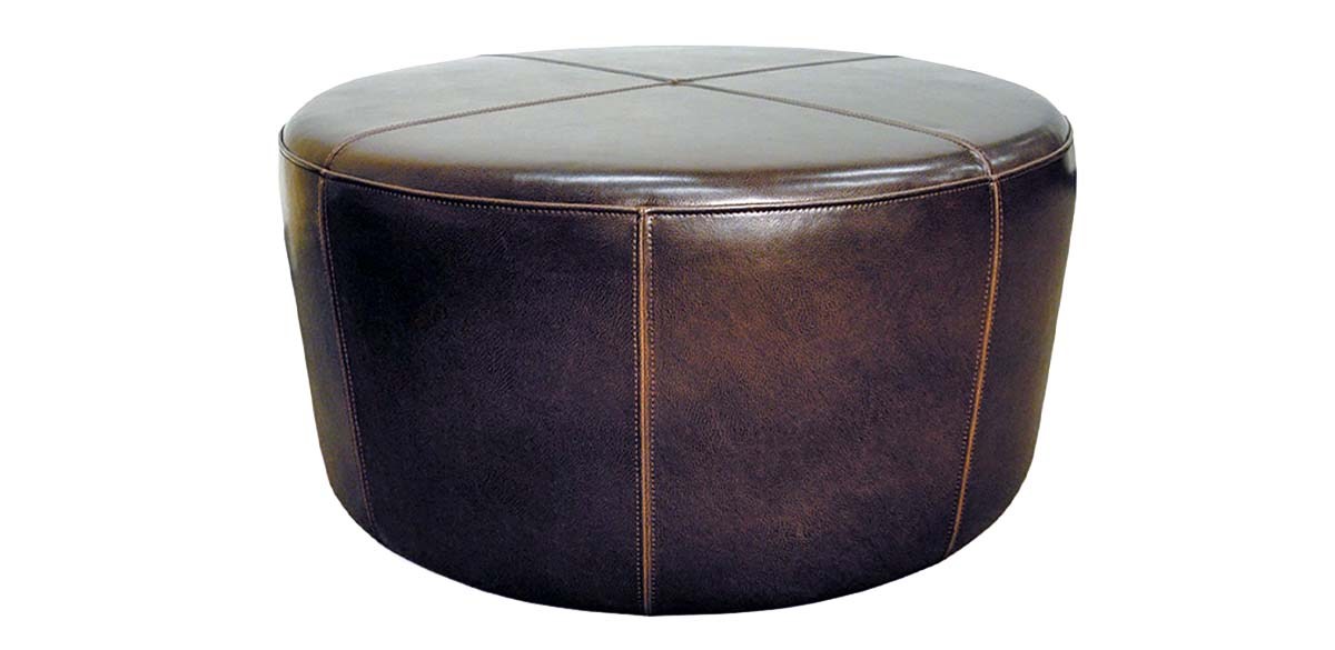 Wheel Ottoman, Brown