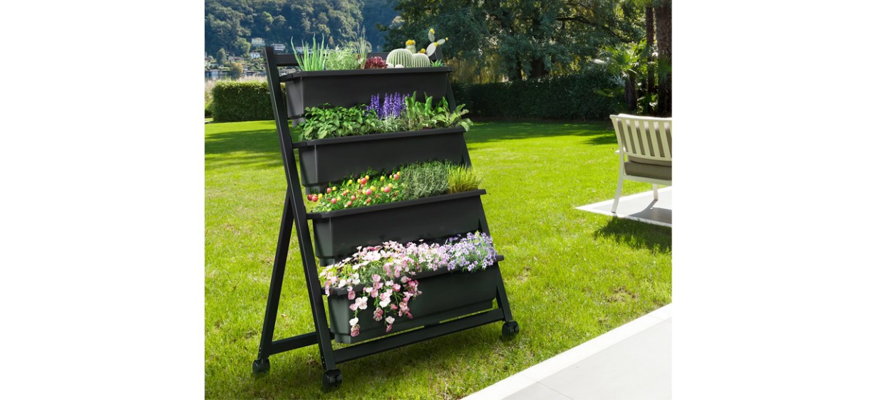 Arlmont &amp; Co Kushmita 4-Tier Vertical Raised Garden Planters