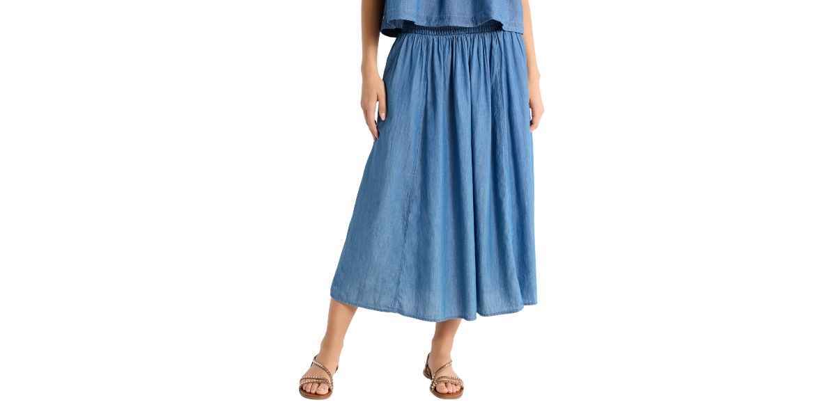 Melrose and Market Chambray Midi Skirt