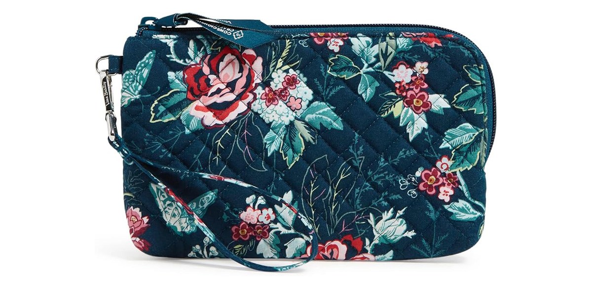  Vera Bradley Women's Cotton Wristlet with RFID Protection