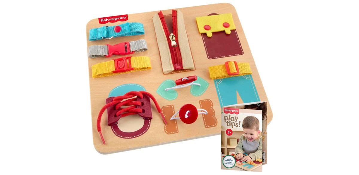 Fisher-Price Wood Montessori Toy Dressing Board