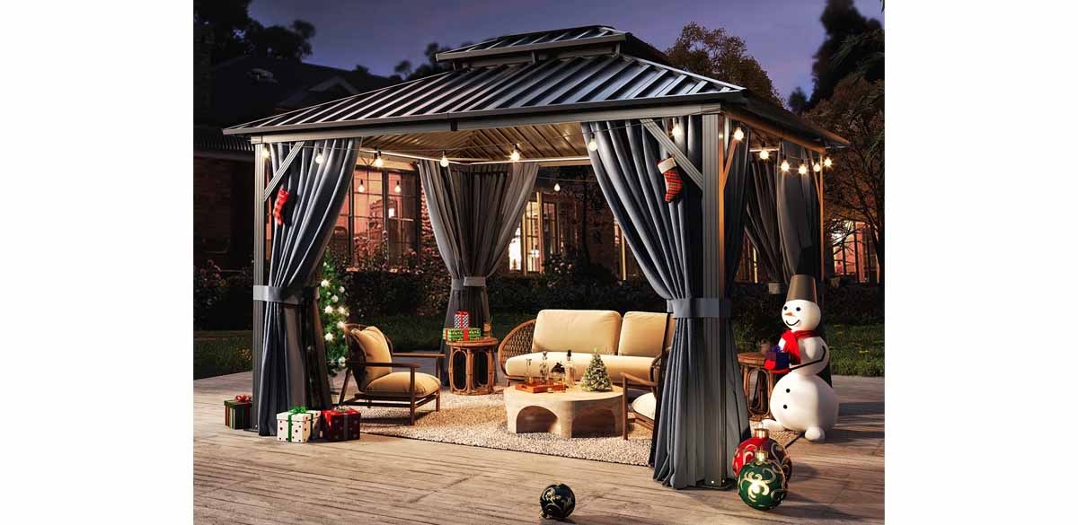 Jolydale Hardtop Gazebo 10x12 ft