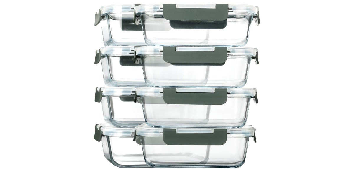 M MCIRCO [8-Pack, 30 oz] Glass Meal Prep Containers