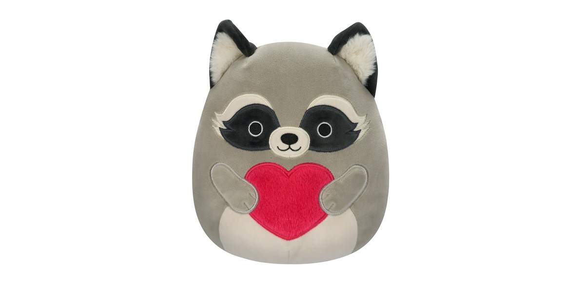 Squishmallows Official 5 inch Galci the Grey Raccoon With Fuzzy Heart