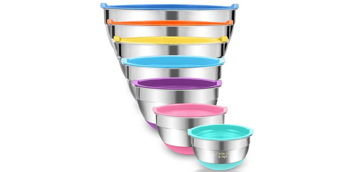 7 Piece Stainless Steel Mixing Bowls Set