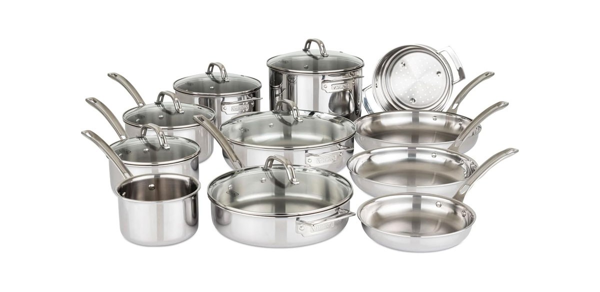 Viking Culinary 3-Ply Stainless Steel Cookware Set