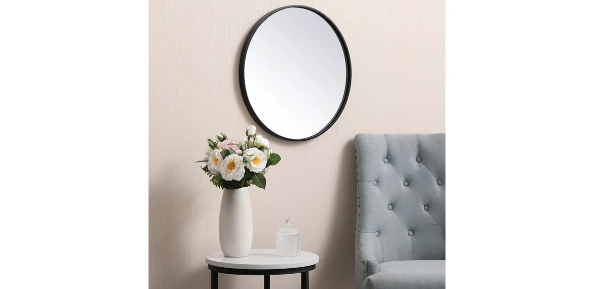 RE-FINE Sabine Metal Round Wall Mirror