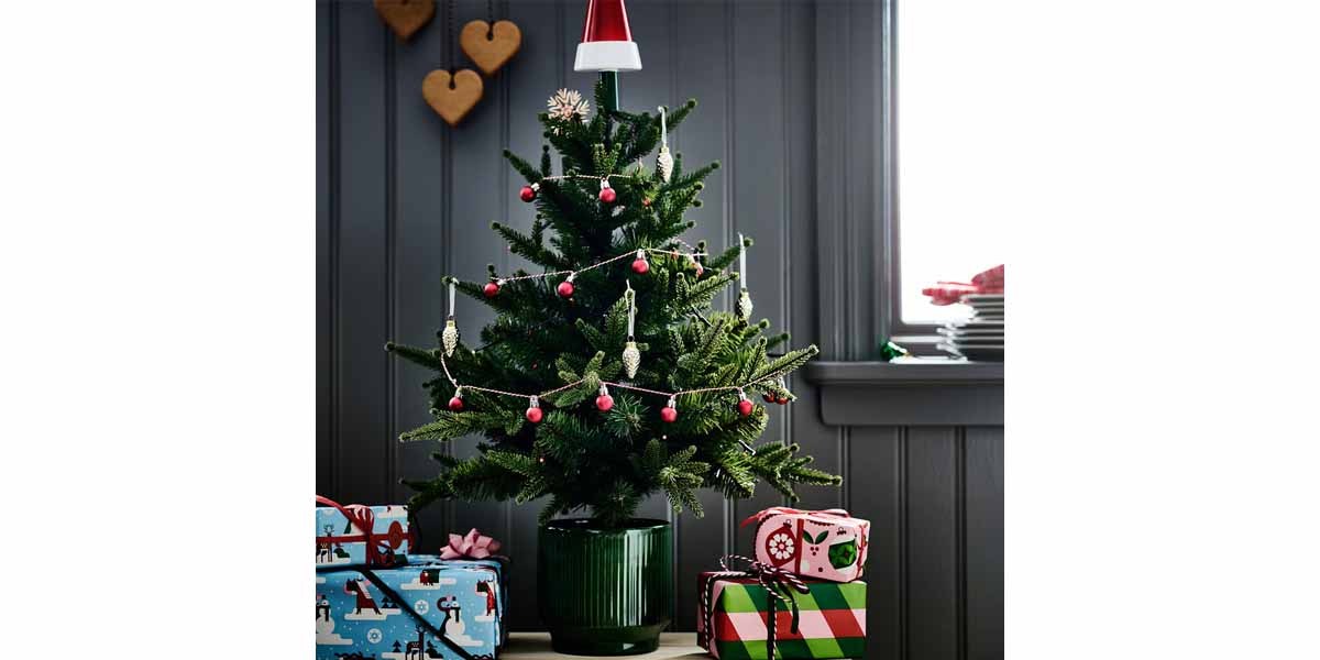 Vinterfint Garland, bauble red