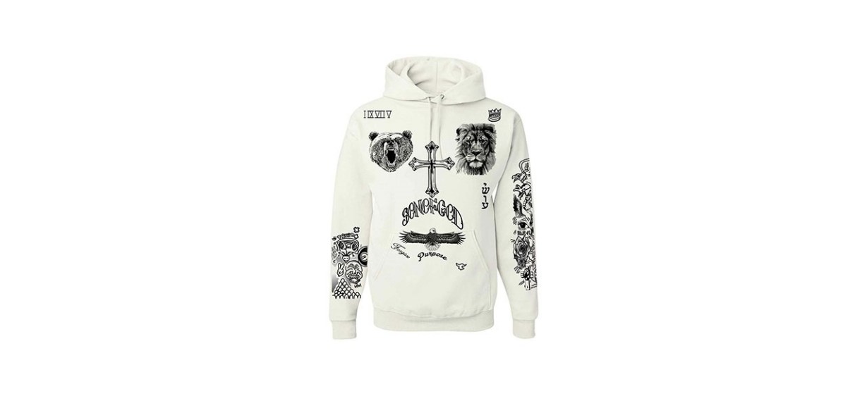 Allntrends Adult Hoodie Bieber Tattoos