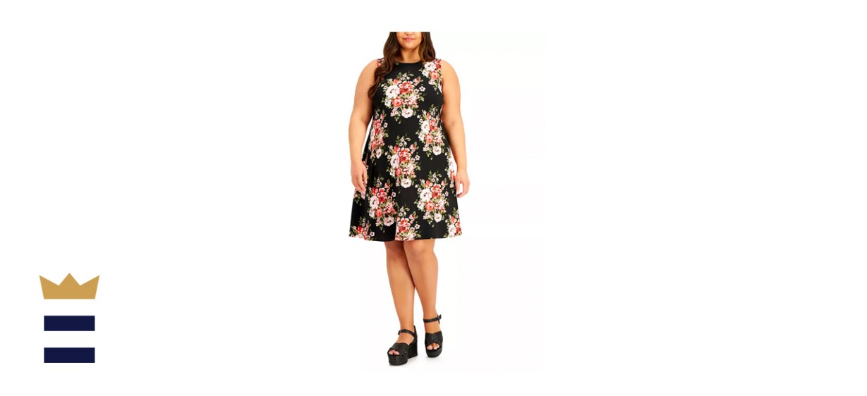BCX Trendy Plus-Size Floral-Print A-Line Dress
