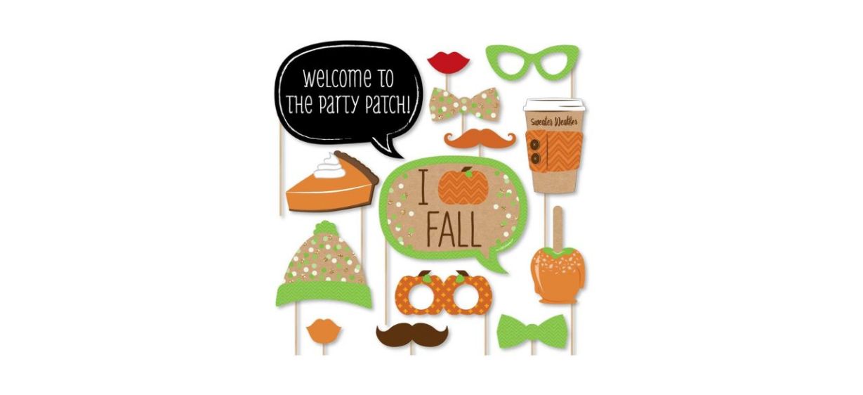 fall-themed photo booth props