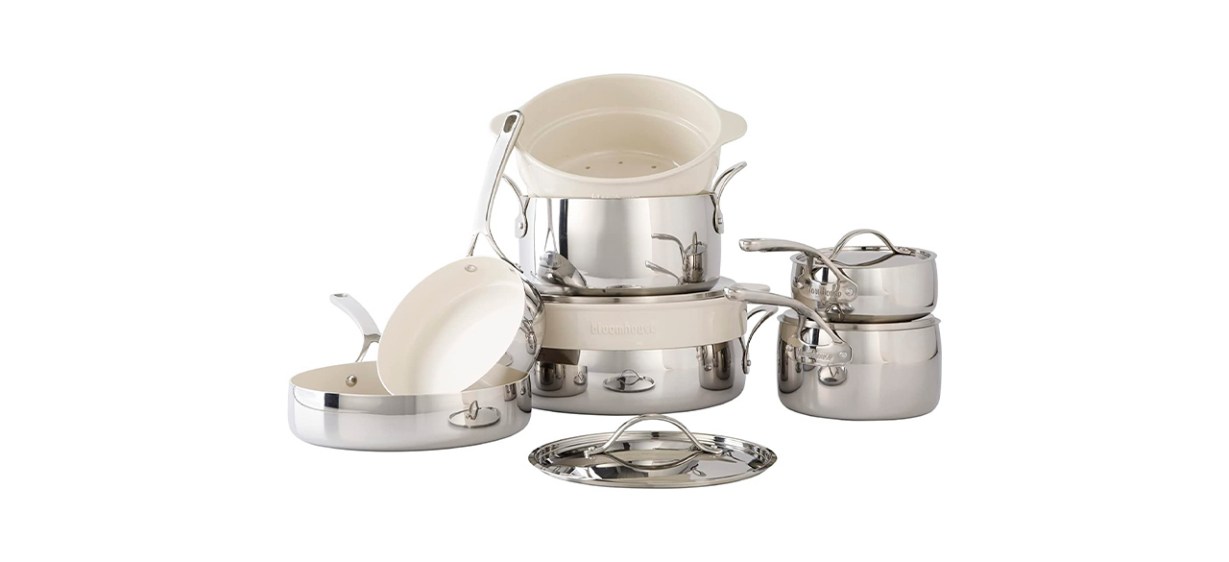 Best Bloomhouse 12-Piece Tri-Ply Stainless Steel Cookware Set