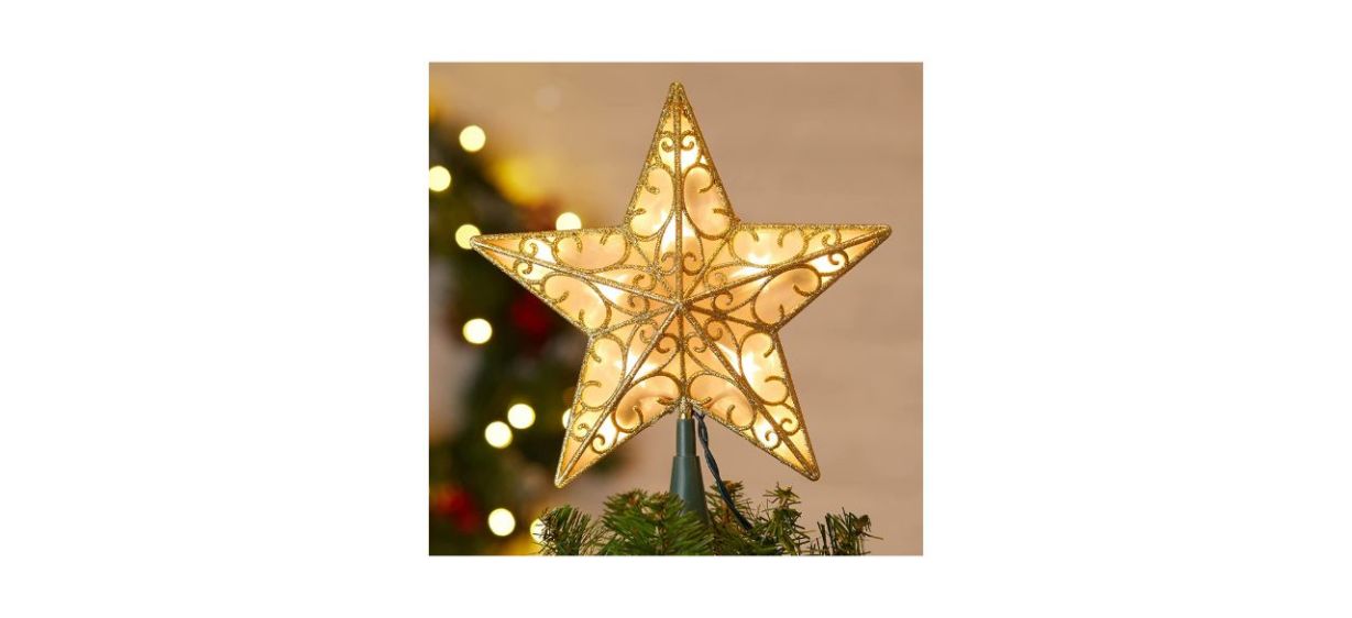 Best Brightown Christmas Snowflake Tree Topper