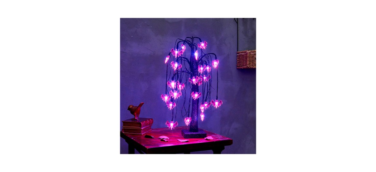 Best Brwoynn 18-Inch Halloween Willow Tree with LED Lights