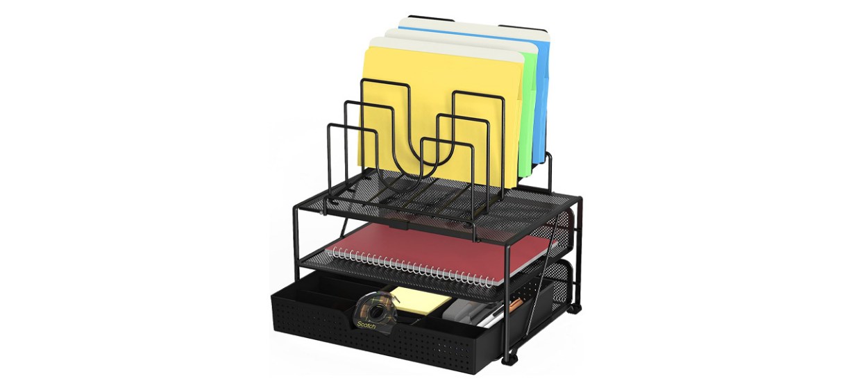 Best DecoBros Mesh Desk Organizer with Double Tray