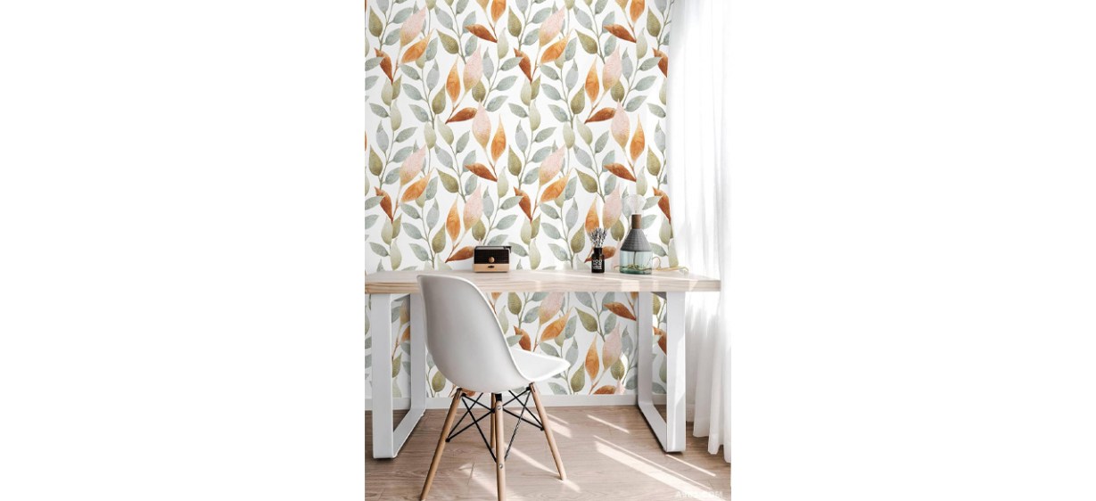 Floralplus Peel and Stick Boho Leaf Wallpaper