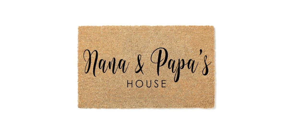 Generic Customizable Grandma Doormat that says, &quot;Nana &amp; Papa's House&quot;