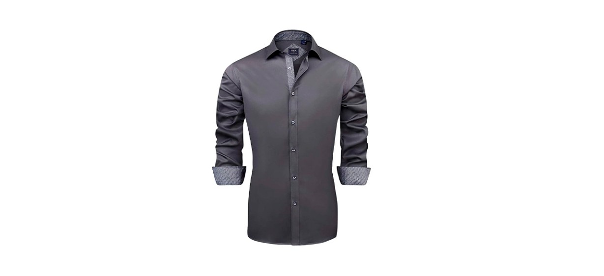 Best J.Ver Mens Casual Long Sleeve Stretch Dress Shirt