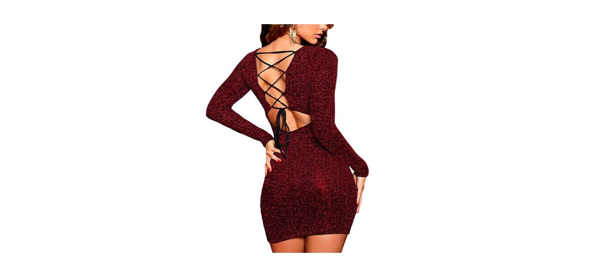 Best Meenew Women's Long-Sleeved Glitter Dress