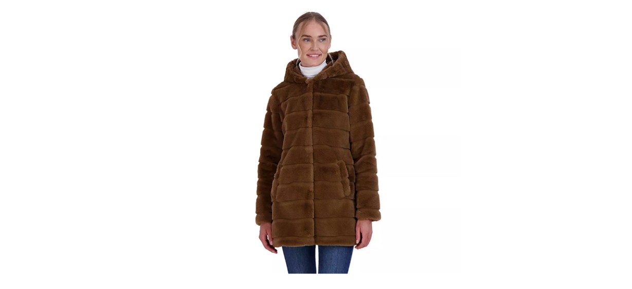 Best Sebby Collection Hooded Reversible Faux-Fur Coat