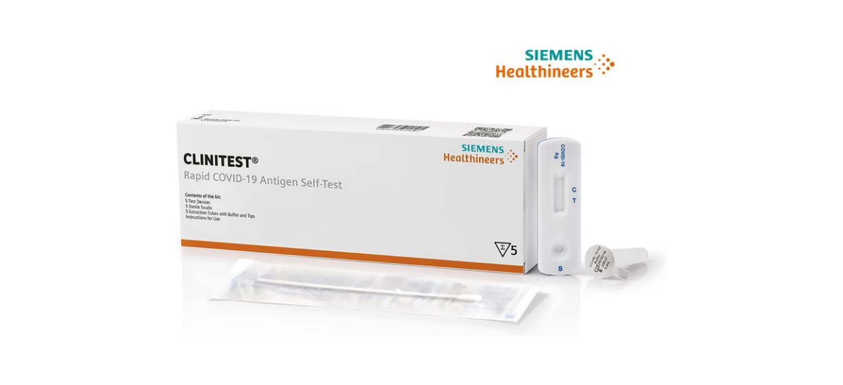  Siemens Healthineers Clinitest Rapid Covid-19 Antigen Self-Test on white background