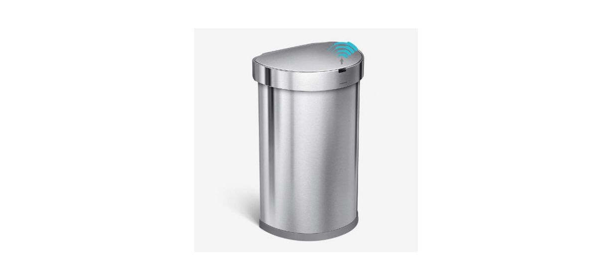 Best Simplehuman 12-Gallon Semiround Automatic Sensor Trash Can