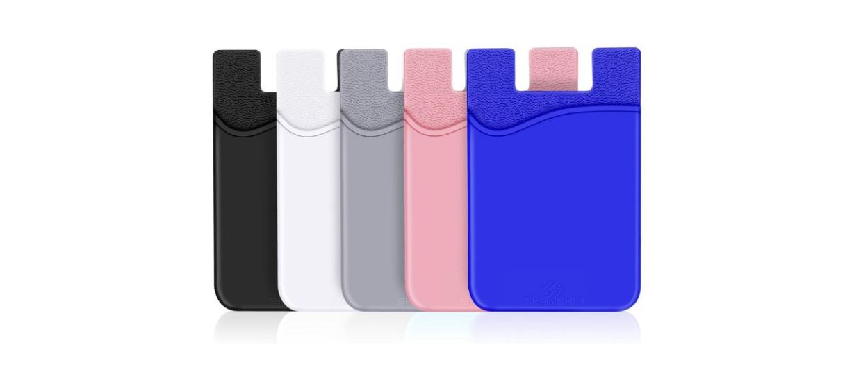 SHANSHUI Phone Card Holders in black, white, gray, pink and blue