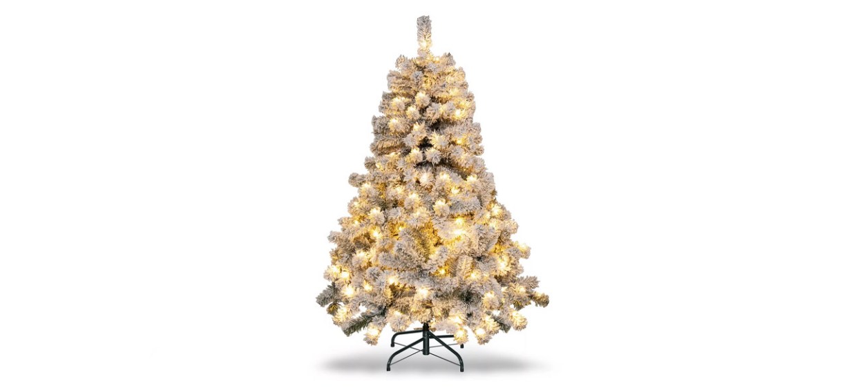 Tangkula 4.5 FT Snow Flocked Christmas Tree