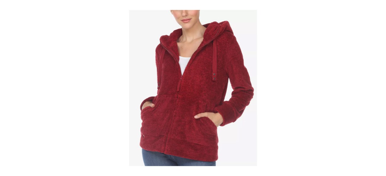 Best White Mark Women’s Hooded Sherpa Jacket