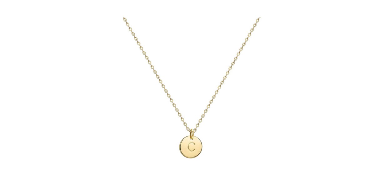 BestValloey Rover Gold Initial Pendant Necklace