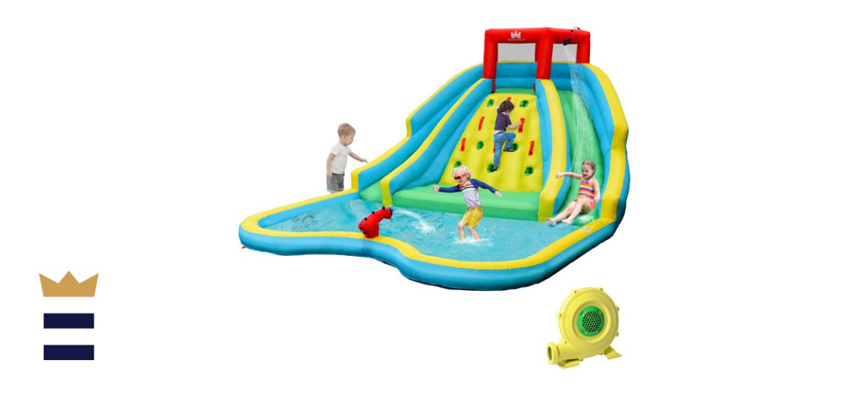 BOUNTECH Inflatable Double Slide Bounce House, Kids Splash Pool Water Slide