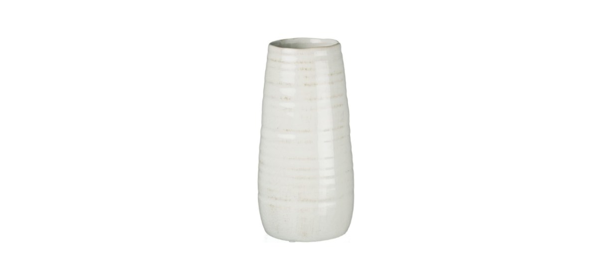 Sullivans Ceramic Vase, 11.5 x 5 Inches, Distressed White