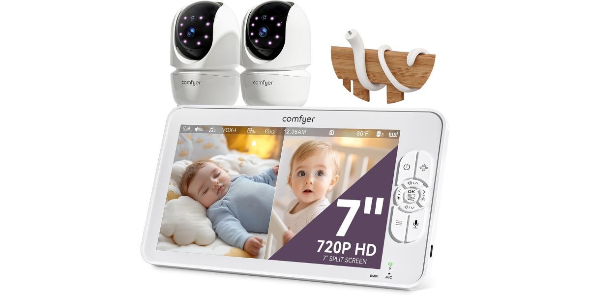 Comfyer 7" HD Split-Screen Baby Monitor