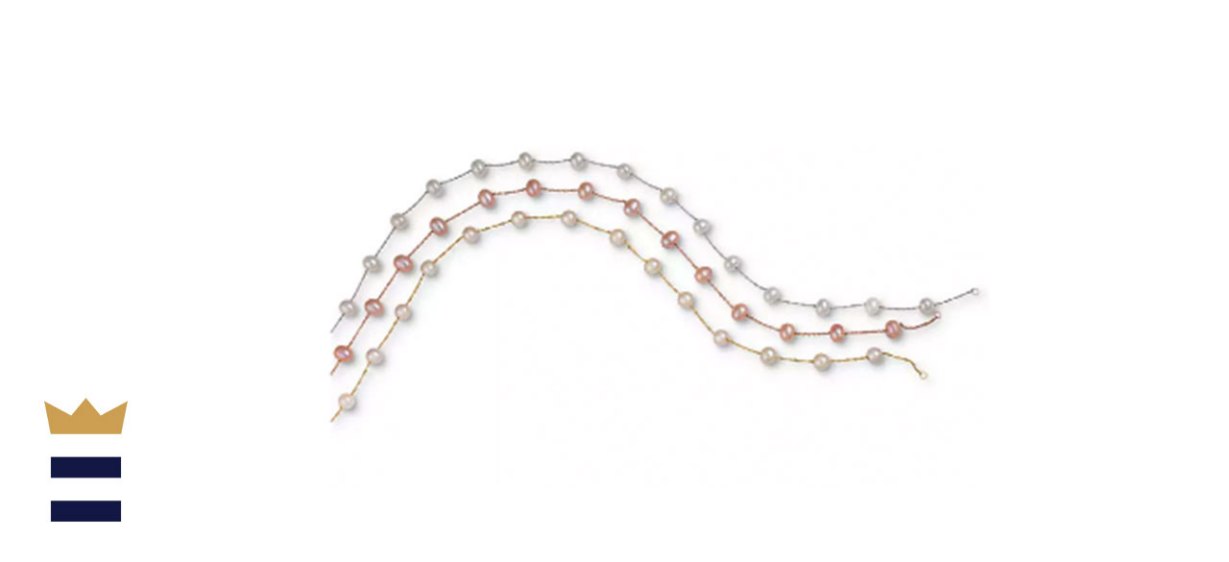 EFFY Cultured Freshwater Pearl Station Necklace in 14K Gold