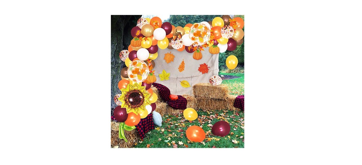 Fall Balloons Garland Autumn Maples Leaves Decoration Kits